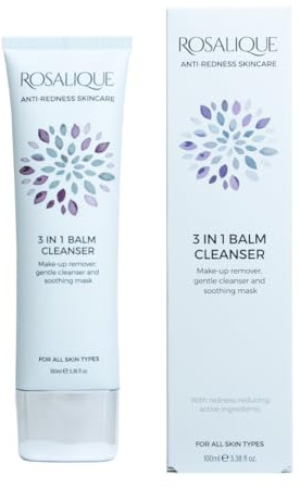 Rosalique 3-in-1-Balsamreiniger für empfindliche, zu Rötungen neigende Haut – sanfter Make-up-Entferner, luxuriöser Reiniger & beruhigende Maske in einem