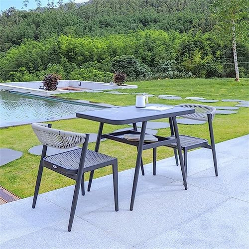 NOALED 3-teiliges Möbelset, Outdoor-Gewebe-Gesprächstisch-Stühle-Set, Terrassen-Bistro-Set mit 2 Sesseln und Couchtisch, für Garten, Balkon, Hof