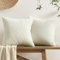 Softalker Kissenbezug 40x40 Beige Weiß Cord weich und flauschig 2er Set mit Streifenmuster Kissenhüllen Sofakissenbezüge Cushion Covers Modern Deko für Sofa Bett Wohnzimmmer Schlafzimmer Weihnachten