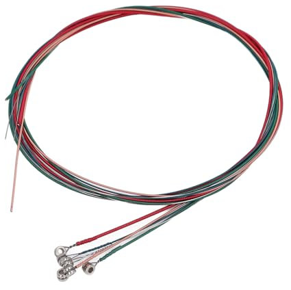 Juego de Cuerdas de Guitarra Eléctrica Coloridas de 6 Piezas, Material de Alambre de Acero con Buena Tensión, Sonido Nítido para Principiantes para Piano