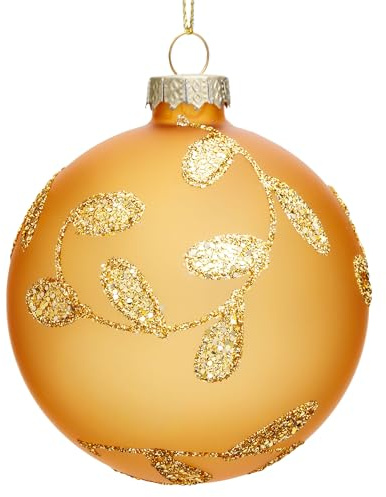 SIKORA Highlights 4er Set ausgefallene Christbaumkugeln aus Glas Gold Weihnachtskugel Christbaumschmuck, Farbe | Modell:Modell Paris Gold, Höhe in cm:8 cm