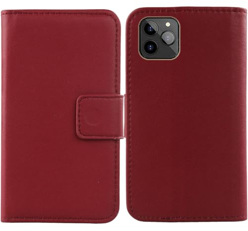 Tnviud Flip Premium Echt Leder Tasche Hülle Für Allview Soul X10 6.52 Lederhülle Handyhülle Schutz Klapphülle Handy Schale Etui Wallet Cover Case (Dark Rot)