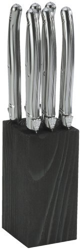 Laguiole Jean Dubost 5/17572 Set de 6 Couteaux Steak Tout Inox, Argent