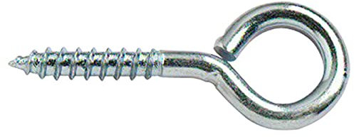 Merriway BH00228 (15 Pcs) Zinc Plated Screw In Eye Steel, 35 mm (1.3/8 inch) - Pack of 15 Pieces