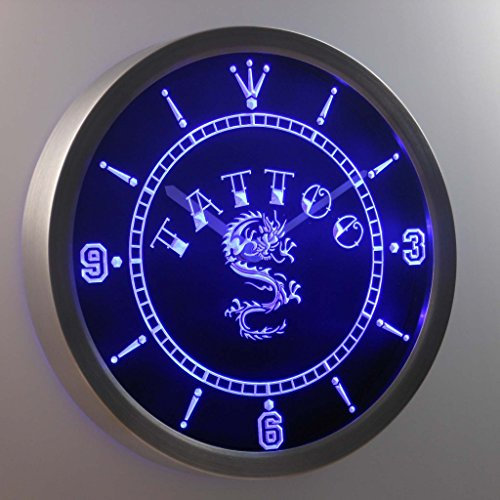 ADVPRO nc0357-b Tattoo Chinese Dragon Ink Bar Beer Neon Sign LED Wall Clock Uhr Leuchtuhr/Leuchtende Wanduhr