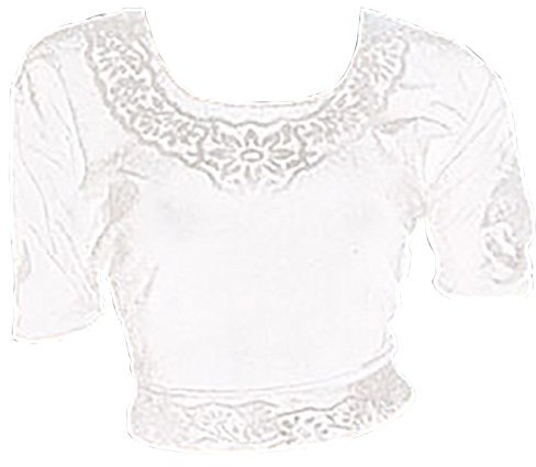 Trendofindia Weiß Choli (Sari Oberteil) Samt Gr. 48 Gr. XXL ideal für Bauchtanz
