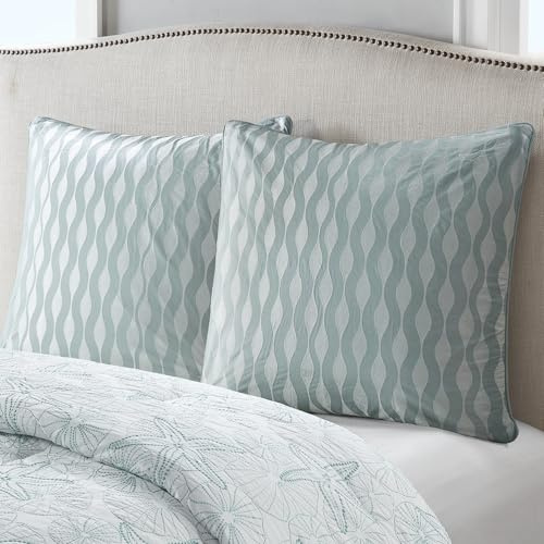 Harbor House Modern Fashionable Design Euro Sham - European Square Decorative Pillow Cover, Zipper Closure (Pillow Insert NOT Included), Blue 26x26