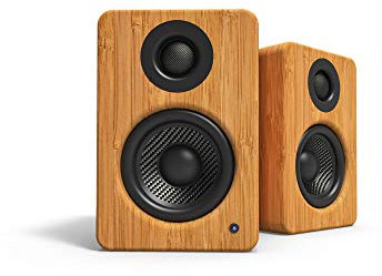 Kanto YU2BAMBOO PC Gaming Desktop Speakers | 3 Composite Drivers | 3/4 Silk Dome Tweeter | Class D Amplifier | 100 Watts | Built-in USB DAC | Subwoofer Output | Pair | Bamboo