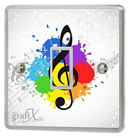 Music Notes & Paint Splats Light Switch Sticker Vinyl / Skin cover sw46