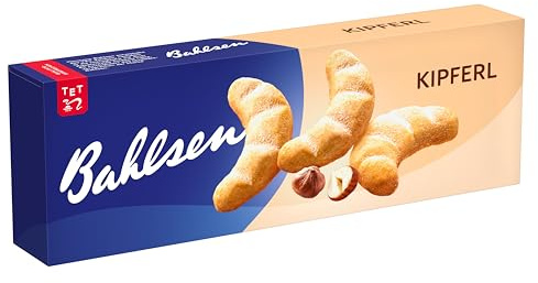 Bahlsen Kipferl - Vanille-Mürbegebäck in Hörnchenform, 125g | Zartes Mürbegebäck mit feiner Vanille & gerösteten Haselnüssen in Hörnchenform – Teegebäck zur Kaffeepause