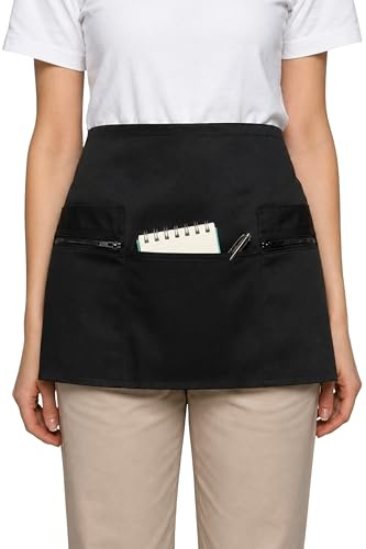 Mirabella Health & Beauty Espresso Zip Pockets Waist Apron