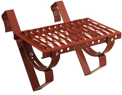 Parotec Dachtritt 120 cm für Schornsteinfeger Komplett Steigtritt für Dachziegel und Dachpfanne zum Einhängen Laufrost inkl. Montagematerial, 10 Farben (RAL 8004 - Ziegelrot)