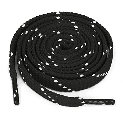 sourcing map 3 Pares Cordones planos de sarga de doble color para zapatillas de deporte Cordones gruesos de colores sólidos unisex Blanco+negro 120 cm/47.2