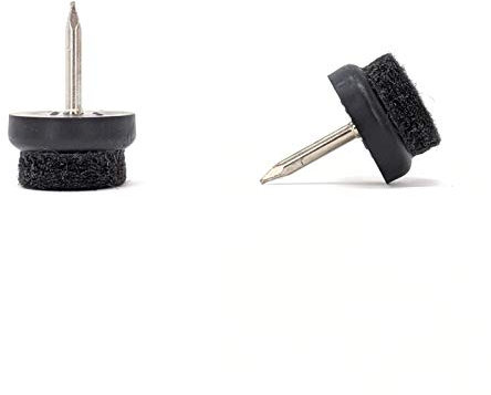 Möbelgleiter - Nagel in Stuhl Filz Sofa Fußpolster (Schwarz, 17mm, 24 Stück, Freies 2mm Bohrstück)- (Die Abmessungen finden Sie im zweiten Bild) Hochwertige Möbelgleiter - Made in Germany