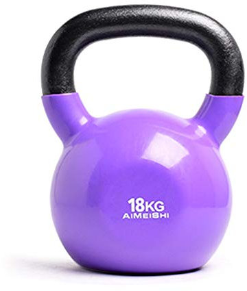 Kettlebells AGYH Cast Iron, Male And Female Muscle Training Equipment, 12kg 14kg 16kg 18kg Frosted Handle (Size : Purple 18kg)