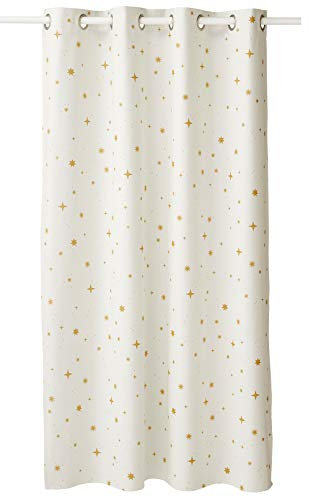 VERTBAUDET Verdunkelungsvorhang, Sterne, 135 x 260 cm, Weiß