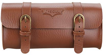 PRETYZOOM PU Leder Fahrradtasche Fahrrad Ledertasche Vintage Mountainbike Rahmentasche Wasserdichte Radtasche MTB Tasche Lenkertasche für Gepäckträger Vorne Hinten Sattel
