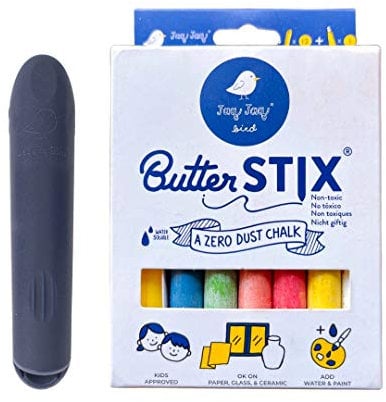 Kreide-Set, Malkreiden mit praktischem Halter, Butterstix, bunt, 12 Stück