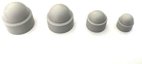 Grey Plastic Dome Bolt Nut Protection Cap Covers, (20 Pack, M6 / 10mm Spanner)