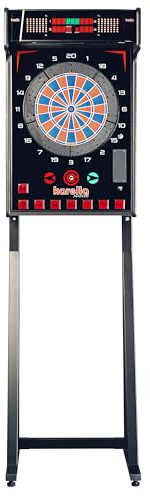 Karella elektronische Dartscheibe E-Master inkl. 6 Softdarts, Profi E-Dartboard, Made in EU, Dartautomat erhältlich mit und ohne Münzprüfer, mit oder ohne Standfuß, bis 4 Spieler