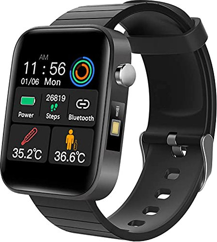 NXL Smartwatch con Torcia al Polso, Misurazione della Temperatura Corporea, Dati Sportivi, Cardiofrequenzimetro, Pressione Sanguigna, Saturimetro (Spo2),Monitor Sonno, Orologio Fitness