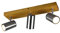 Trio Leuchten Spotbalken Marley 812400307, Metall Nickel matt, Holz, exklusiv 3x GU10