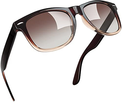 Joopin Rechteckige Braune Sonnenbrille Damen Polarisierte UV400 Unisex Klassischer Sonnenbrille Herren Retro zum Fahren Wandern (Mode Braun)