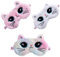 SacJkt 3 Stk Schlafmaske Kinder, Schlafmaske Kätzchen Plüsch, Schlafmaske Lustig Tiere Schlafmaske Für Frauen Kinder Mädchen Damen Schlafen, Nickerchen Machen, Reisen, Im Flugzeug (Rosa, Weiß, Bunt)