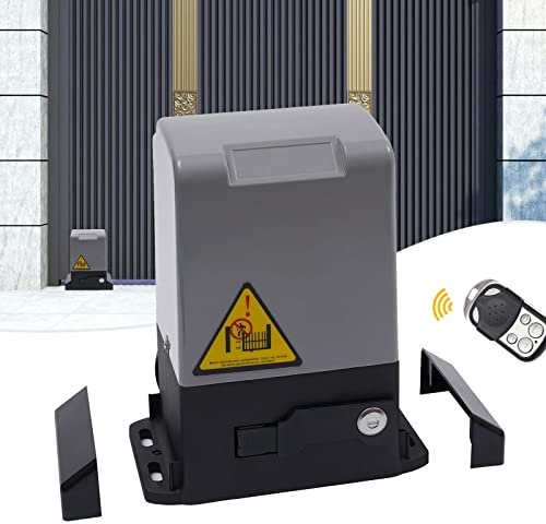 KinHall Elektrischer Schiebetor Toröffner Torantrieb 1220 kg, mit 2 Fernbedienungen 2 Schlüssel, 550W Ausgangsleistung Automatischer Türöffnermotor Wenig Lärm für Landhaustüren