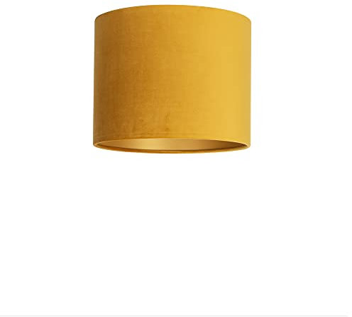 Uniqq Lampenschirm Velours Ocker gelb Ø 40 cm - 40 cm hoch, (UL019)