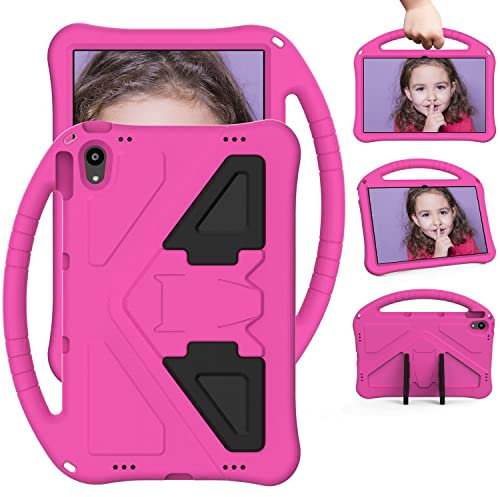 Eabhulie Case for Lenovo Tab P11 TB-J606F/ Tab P11 Plus TB-J616F/J607F, Kids Friendly Durable Lightweight Handle Stand Shockproof Protective Cover Hotpink