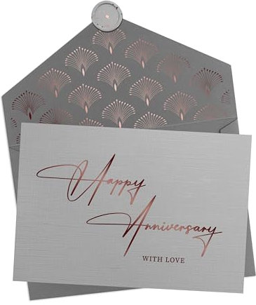 Joli Coon Happy Anniversary with love Karte mit Kuvert und Wachssiegel - Jahrestag Karte
