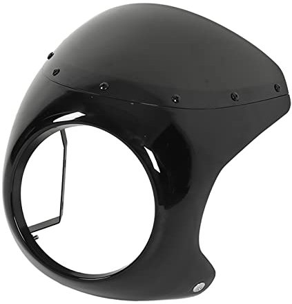 Qiilu Motorrad-Scheinwerferverkleidung, 7-Zoll-Motorrad-Scheinwerferverkleidung, Glatte Oberfläche, Alterungsbeständig, Universell für Runde Scheinwerfer, Motorrad (Glänzend schwarz)