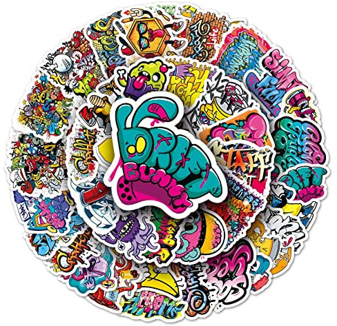 Street Art Aufkleber für Laptop (50 Stück), Geschenk für Kinder, Teenager, Erwachsene, Mädchen, Jungen, wasserdichte Aufkleber für Wasserflasche, Telefon, Milch