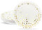 ZVK Platos de Papel, 24 Platos de postre de fiesta Blanco con Puntos de lámina dorada 18cm Platos desechables para Cumpleaños, boda, Aniversario, Fiesta