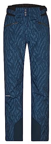 Ziener Damen TILLA Ski-Hose/Schnee-Hose | atmungsaktiv, wasserdicht, Primaloft, Leaves Navy Print, 38