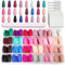 LADYING 24 Packs (576 PCS) Matt Sarg Nägel Zum Aufkleben Lang,Ballerina Full Cover Press on Nails Kit,Kunstnägel Fake Nails mit Nagelfeile,Coffin Fingernägel Künstliche Nägel für Frauen