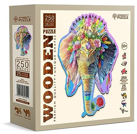 Wooden Puzzle: Elegant Elephant
