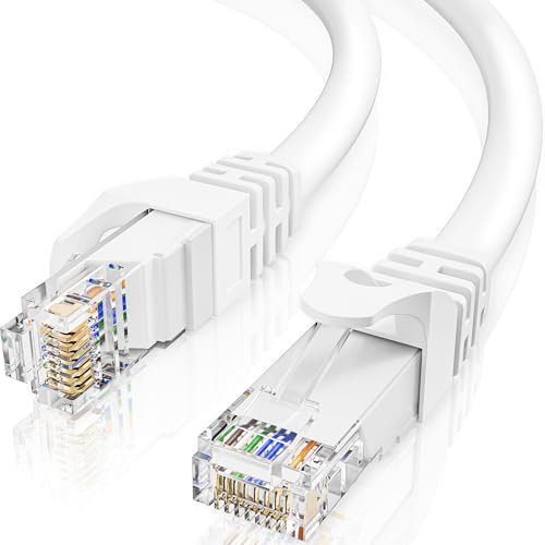 ikbc Cat 6 Cable Ethernet 5m, Cable RJ45 5m Haute Vitesse Câble Réseau Intérieur, 23AWG 1000Mbps Câble Ethernet 5 Mètres UTP Imperméable Cable LAN pour Laptop Routeur PS4/5 Switch Modem (5 Clips)