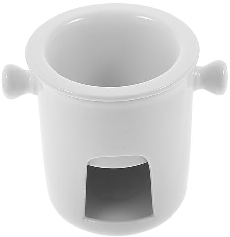 BESTonZON Ofen Zum Schmelzen Von Schokolade Doppelkesselpfanne Teekannenwärmer Schmelztiegel Für Seifenwasserbad Dessert-fondue-topf Eiscreme Alkohol Herd Keramik Tee Kochen Heißer Topf Weiß