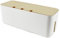 Zalati Cable Tidy Box with Wood Lid, Cable Management for Desk Table Office Home, Hides Messy Cords, Protects Kids & Pets, 36 * 13 * 13.5 cm