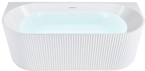 Vorwand Badewanne 1670 x 730 cm weiß geriffelte Oberfläche oval Gocta