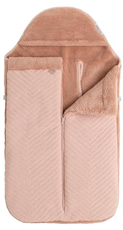Baby's Only - 0+ Fußsack Babyschale aus Baumwolle - Gefüttert - für 5- und 3-Punkt-Gurten Autositz - Universell verwendbar - für Mädchen - Blush