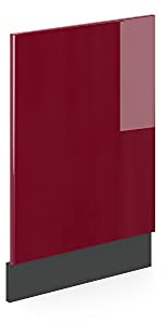 Vicco Frontblende R-Line, Geschirrspüler Fronttür, Rot/Anthrazit, 45 cm ohne Arbeitsplatte