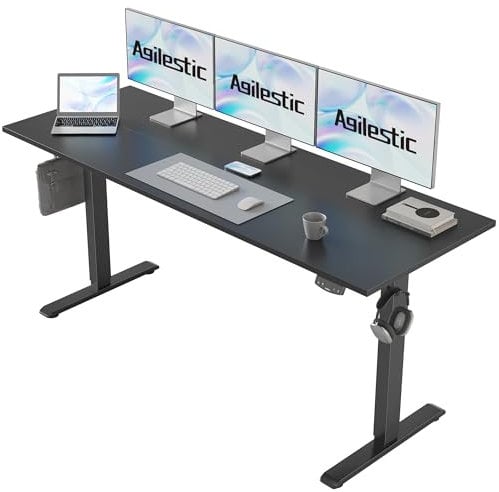 Agilestic Scrivania Regolabile in Altezza, 160 x 60 cm Elettrica scrivania per computer con funzione di memoria, Scrivania da Ufficio e Casa, Nero
