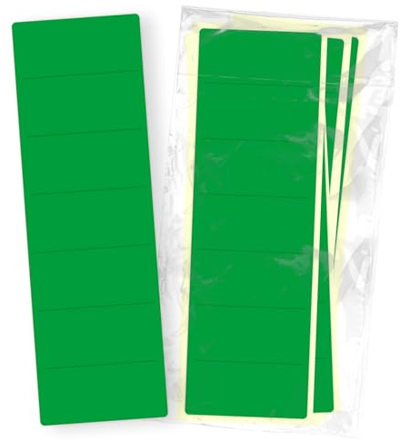 itenga 50x Ordneretiketten BREIT Ordnerrückenschild für BREITE Ordner vollflächig farbig I Ordnerschild selbstklebend aus Haftpapier 6x19cm (grün)
