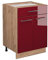 Vicco Küchenunterschrank Fame-Line, Bordeaux Hochglanz/Goldkraft Eiche, 60 cm mit Schublade, AP Marmor