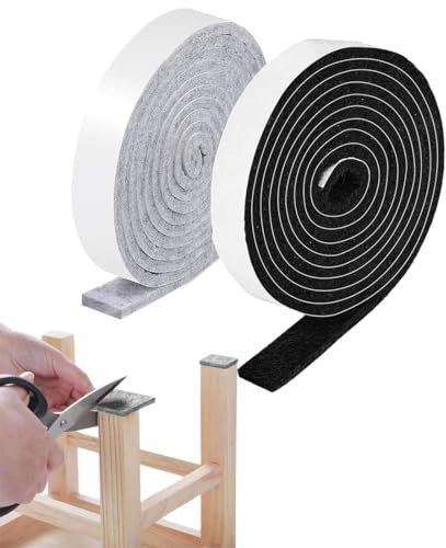 OQKAHIV Filzgleiter Selbstklebend - 2 Rollen, Schneidbar in Jeder Form, Möbelgleiter für Stühle, Bodenschutz, Filzband Selbstklebend für Schutz vor Kratzern, für einfachen Schutz, hervorragende Dicke