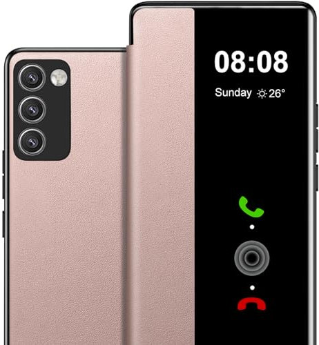Handyhülle für Samsung Galaxy A71 Hülle S View, Clear View Flip Leder für Samsung A71 5G Hülle, Luxus Extra-Dünn Stoßfest Kratzfest Schutzhülle Cover Case Tasche