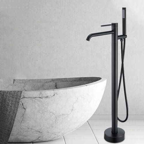 XJTNLB Robinet de Baignoire Sur Pied Noir Mitigeur Monocommande Douche Robinet Mitigeur et Douche de Salle de Bain Baignoire
